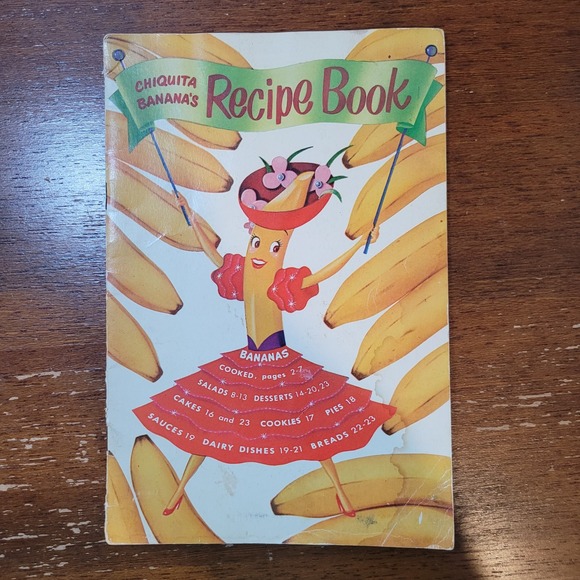 Chiquita Bananas Recipe Book 1950 Dessert Dinner Midwestern‎ Salads